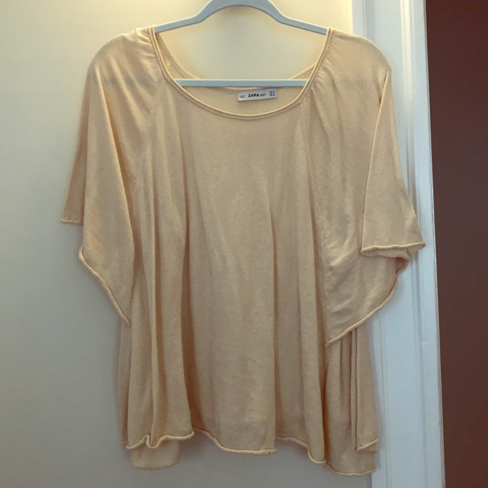 Zara flutter sleeve short sleeve top